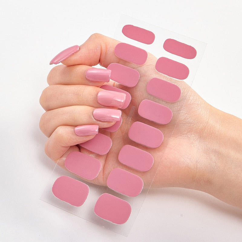 Solid Colors nagelklistermärken (16 tips/set)