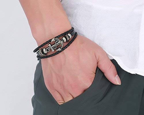 Ankare läderarmband