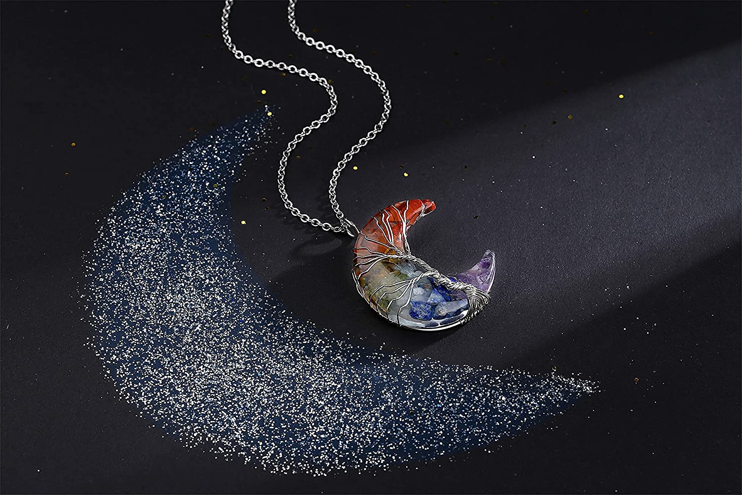 Livets träd och halvmåne halsband