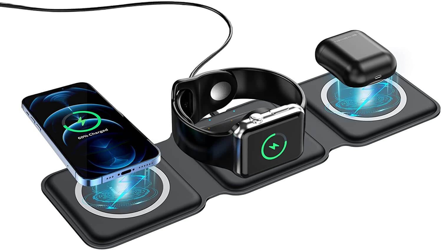 Vikbar magnetisk trådlös laddare