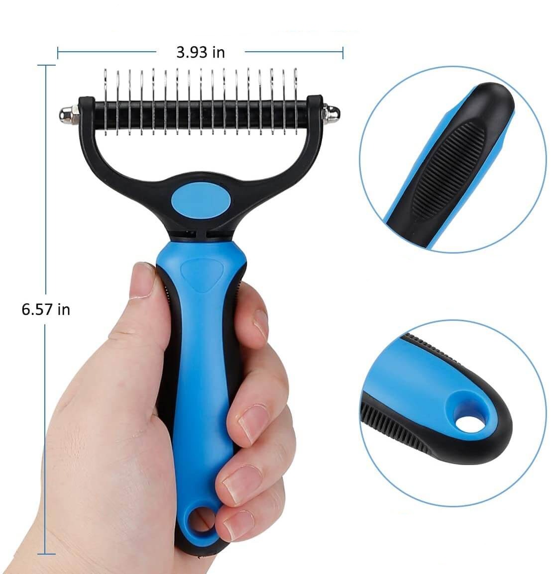 Dubbelsidig borste för trimning av sällskapsdjur