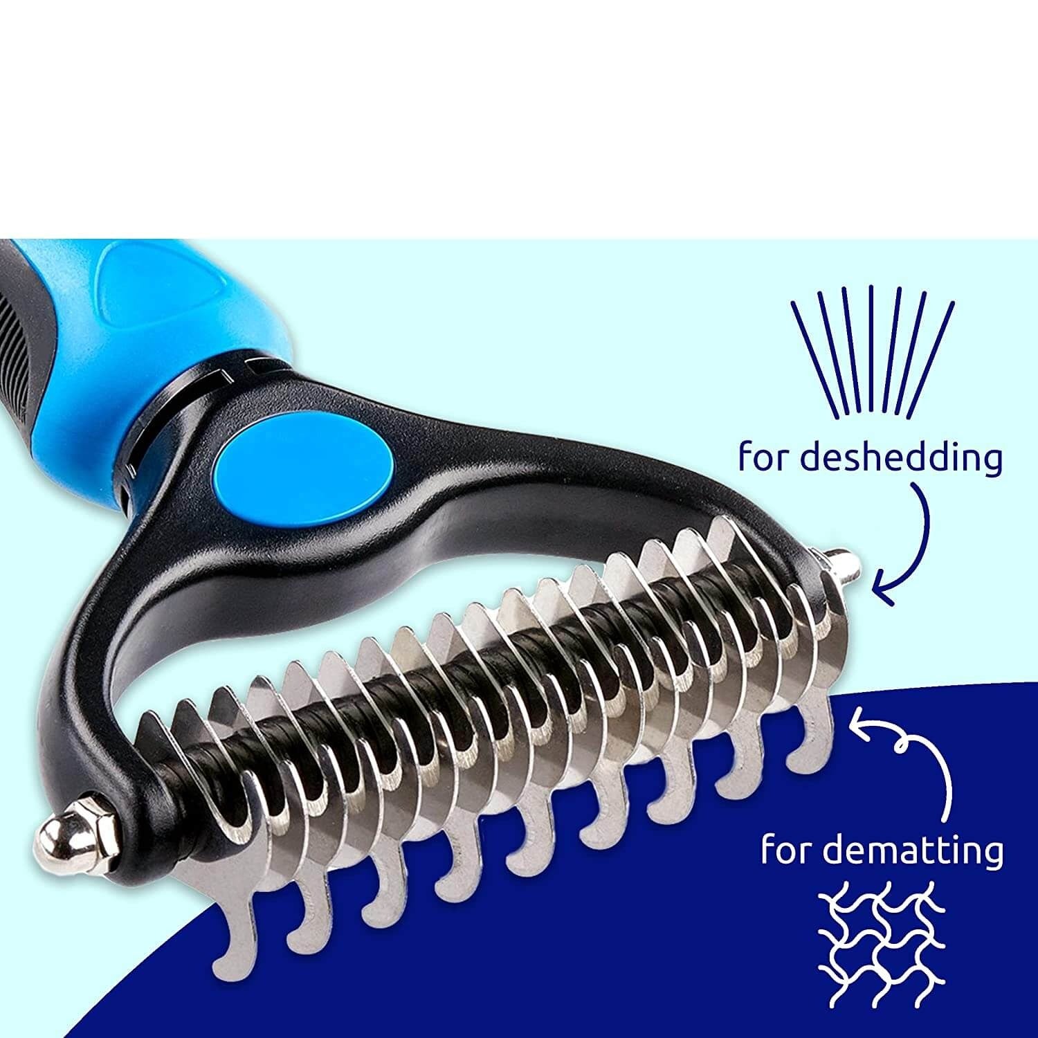 Dubbelsidig borste för trimning av sällskapsdjur