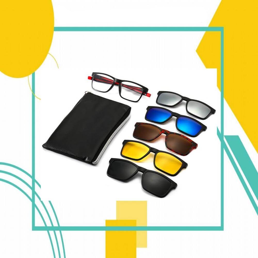 Magnetiska polariserade glasögon med clips