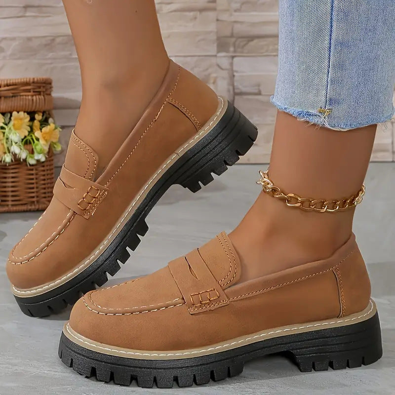 Kvinnors Loafers Suede Elegant Retro Design