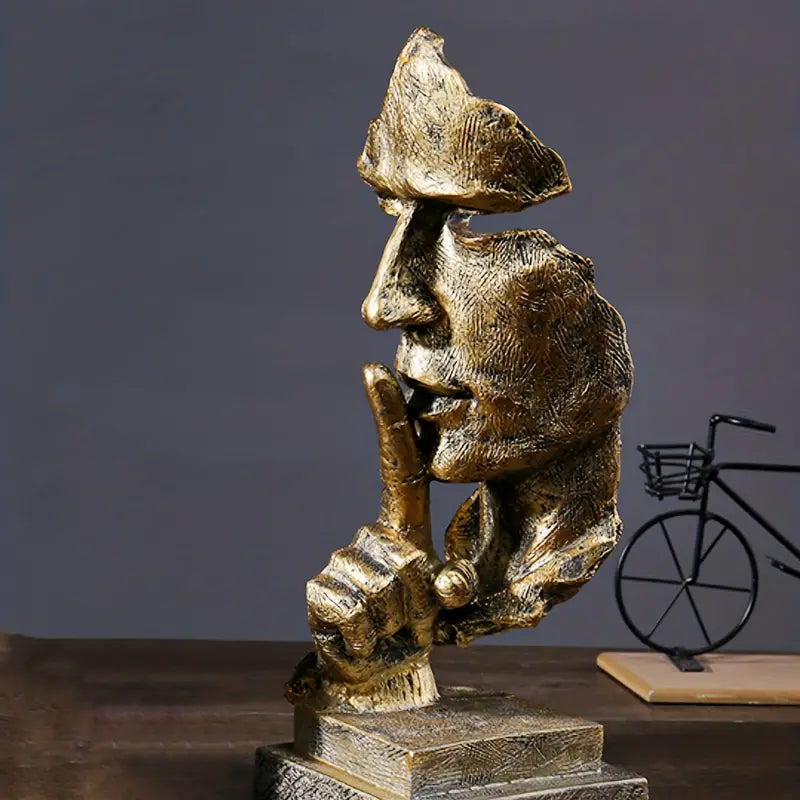Abstrakt Skulptur för Inredning med Gulddetaljer 1