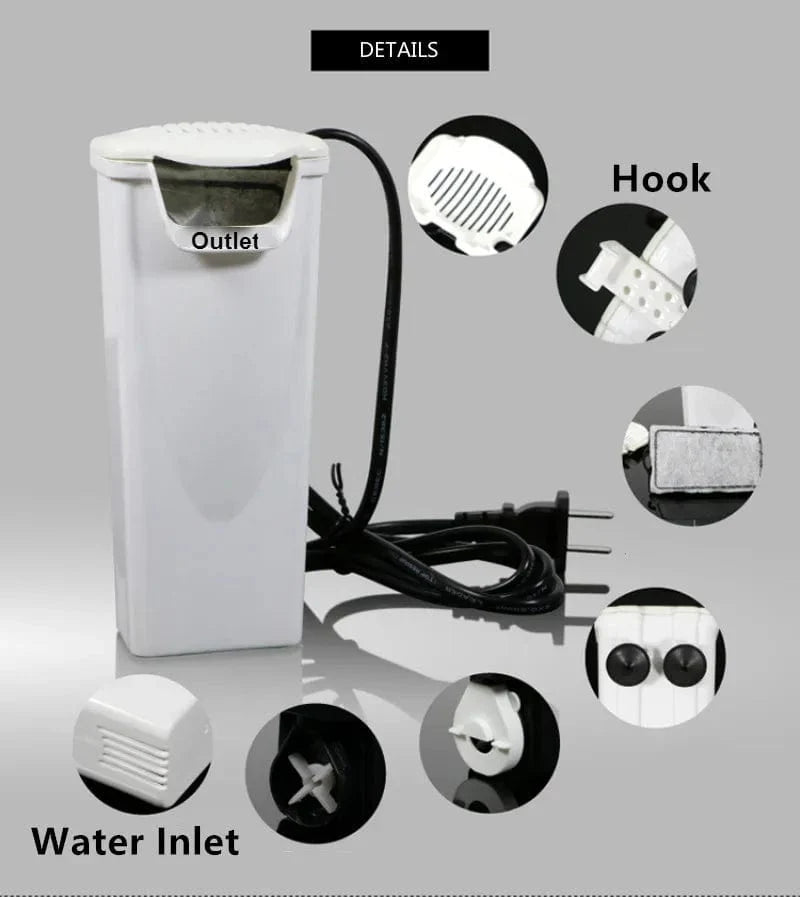 Akvariefilter För Låg Vattennivå 200L/H Kompakt Design 5