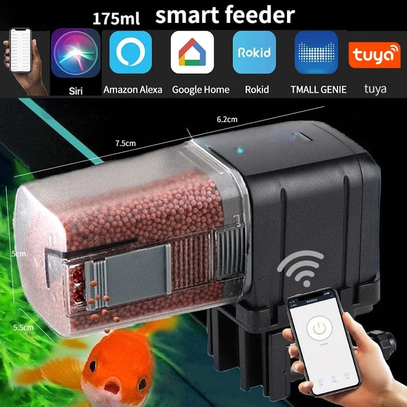 Automatisk Fiskmatare Med Wifi Och Röststyrning För Akvarier 0