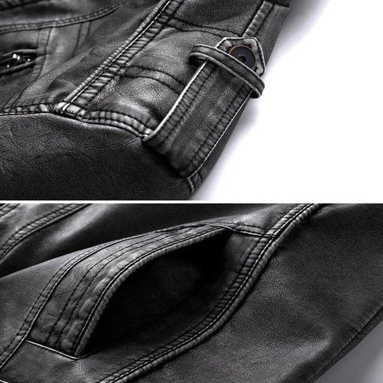 Mäns Läderjacka Tidlös Design | PU-Läder