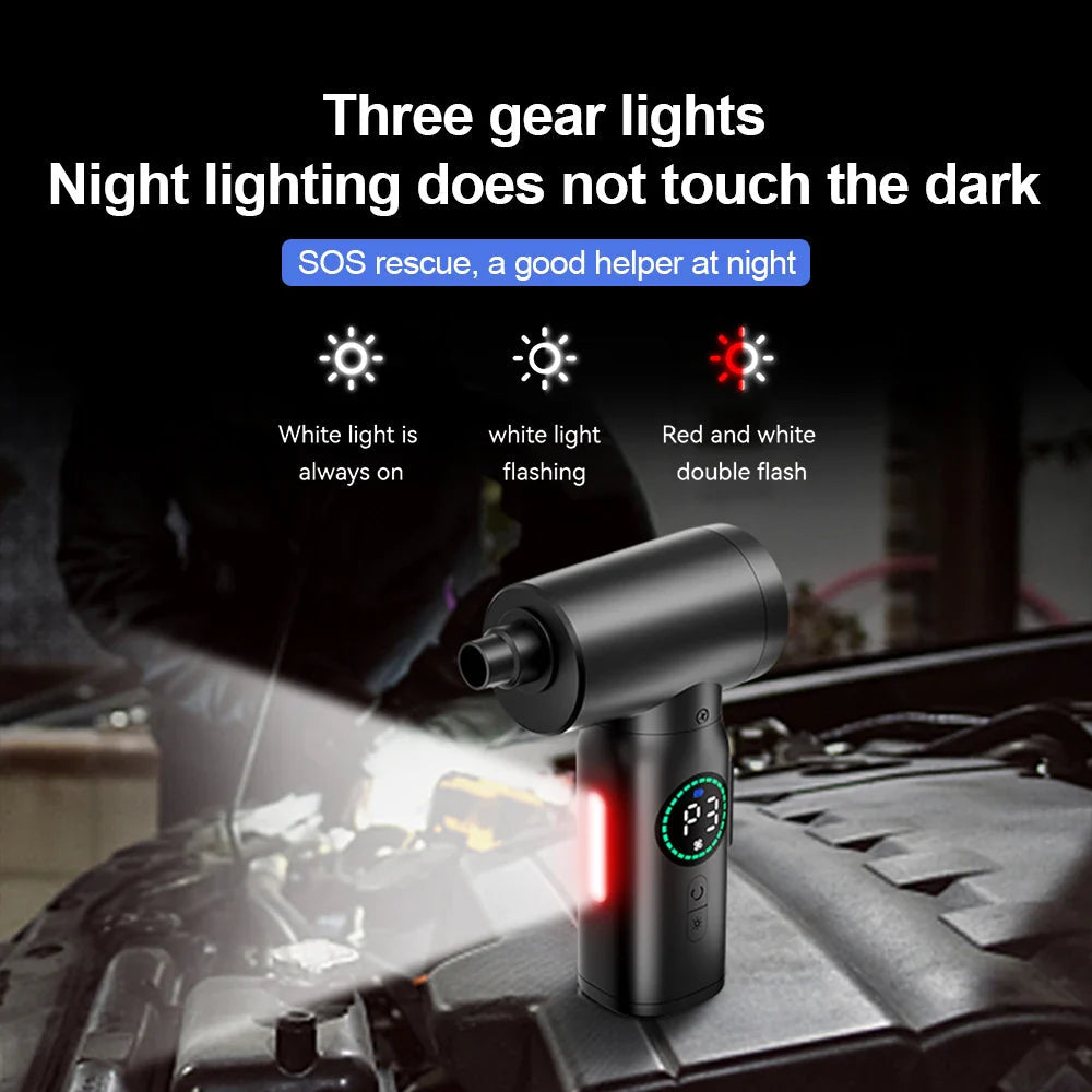 Bärbar Dammsugare och Fläkt med LED-ljus Kompakt Design 4