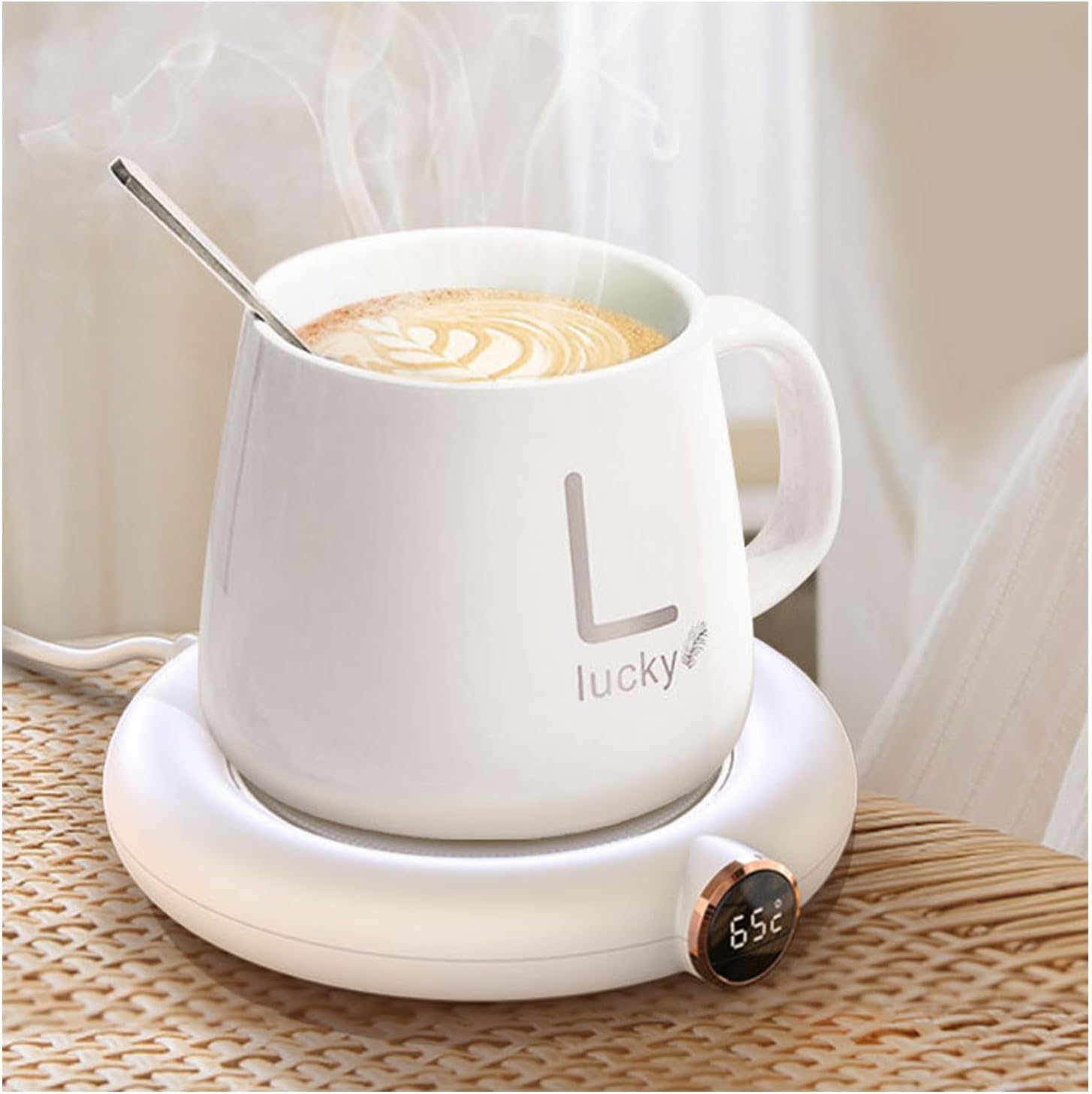 Bärbar Kaffekoppvärmare Med Justerbara Temperaturinställningar 1