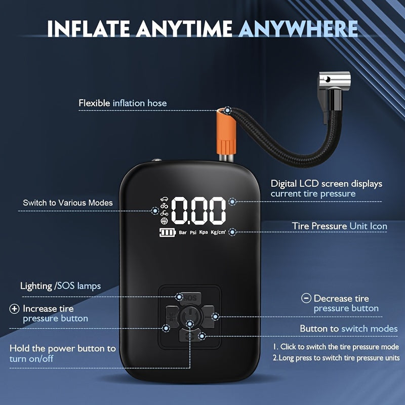 Bärbar Luftkompressor för Däck och Sportartiklar 150 PSI 2