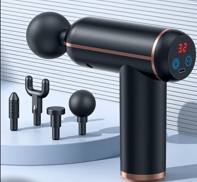 Bärbar Massagepistol med 4 Fästen 0