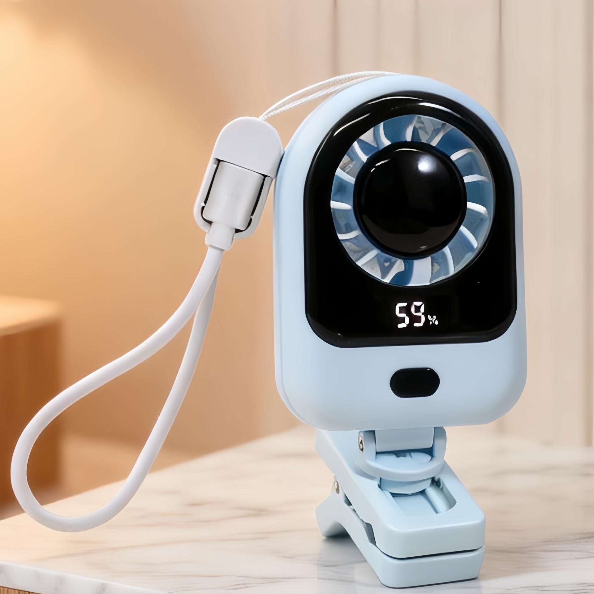 Bärbar Mini Luftkylare för Damer med Digital Display Kompakt Design 0