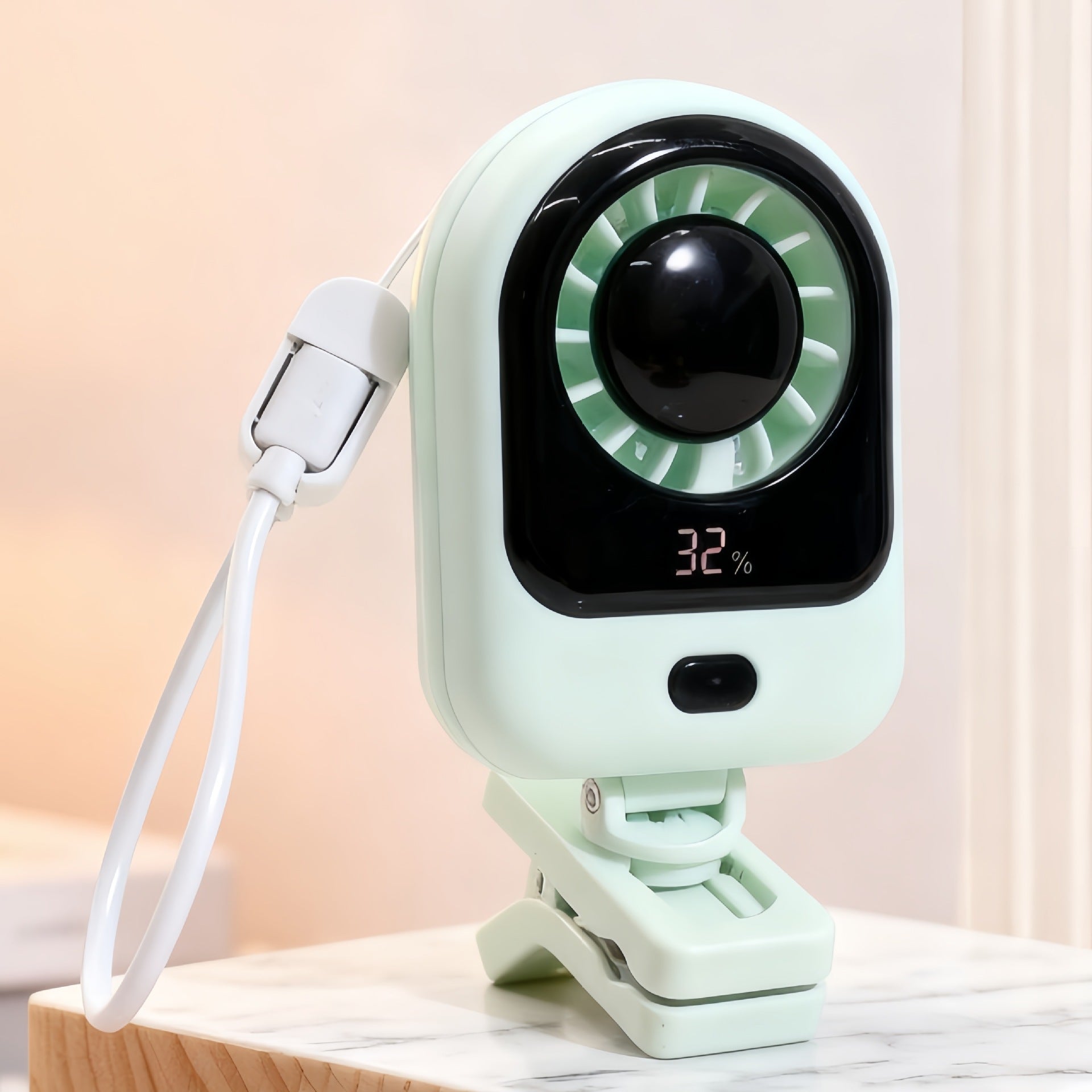 Bärbar Mini Luftkylare för Damer med Digital Display Kompakt Design 6