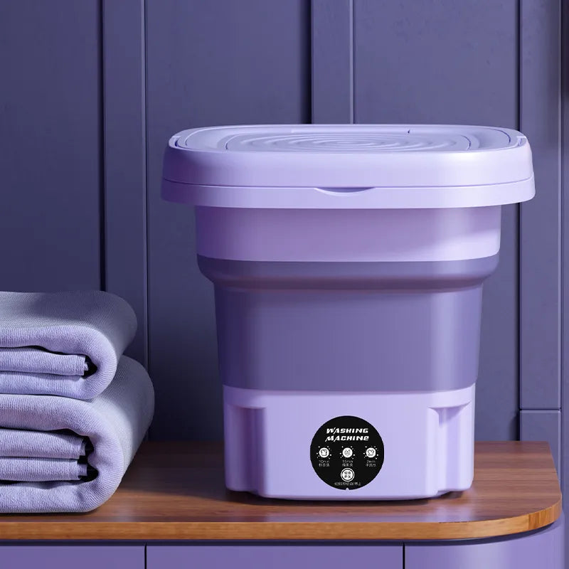 Bärbar Mini Tvättmaskin 8L Hopfällbar För Resor och Små Utrymmen 9