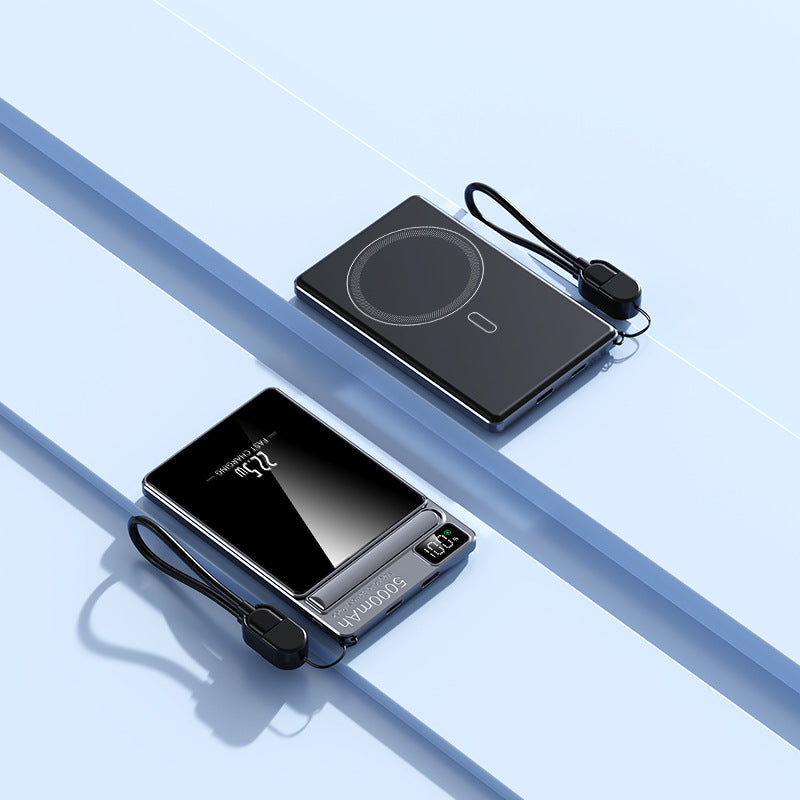 Bärbar Powerbank 20000mAh Trådlös Laddning med Digital Display 0