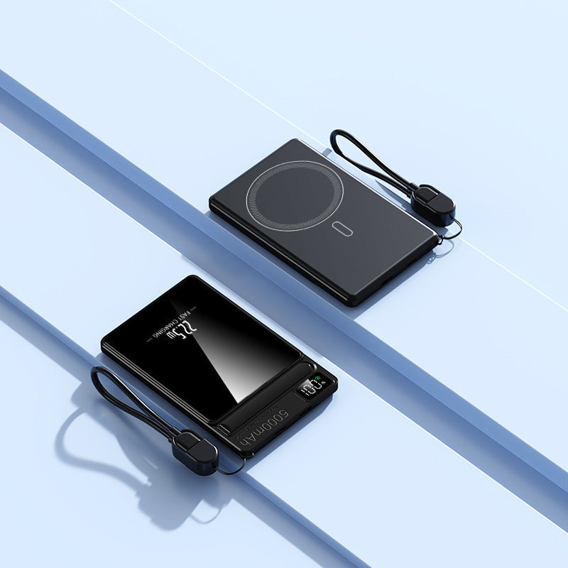 Bärbar Powerbank 20000mAh Trådlös Laddning med Digital Display 3