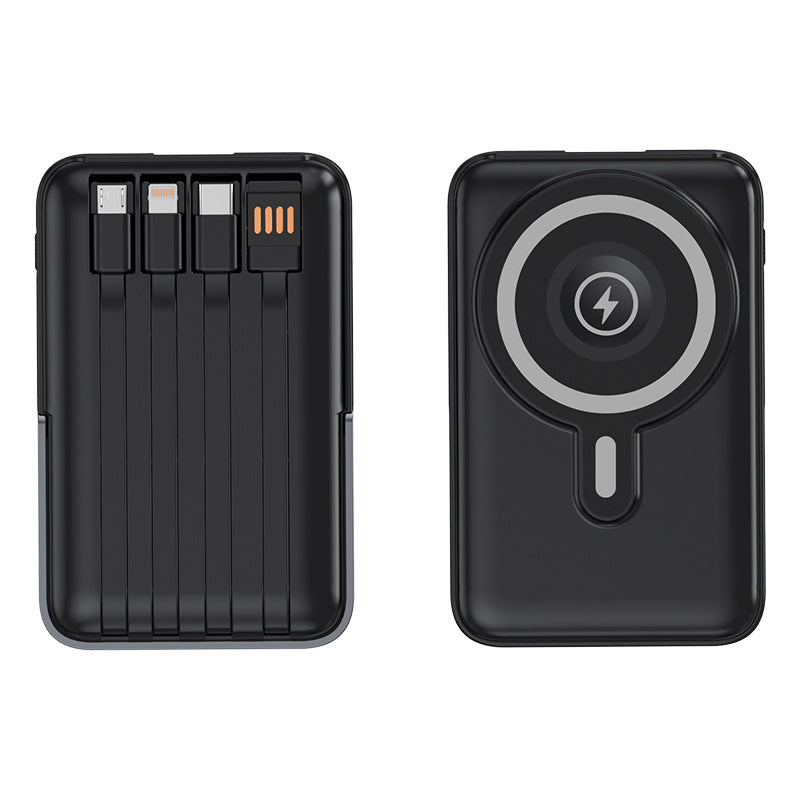 Bärbar Powerbank Med MagSafe-Funktion Och Integrerade Kablar 0