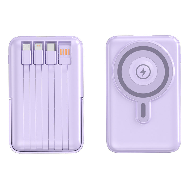 Bärbar Powerbank Med MagSafe-Funktion Och Integrerade Kablar 2