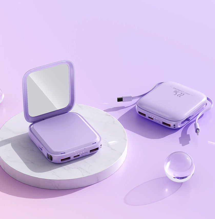 Bärbar Powerbank med Integrerad Spegel Praktisk Design 2