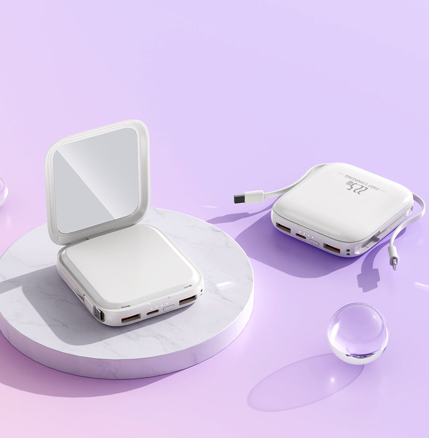 Bärbar Powerbank med Integrerad Spegel Praktisk Design 3