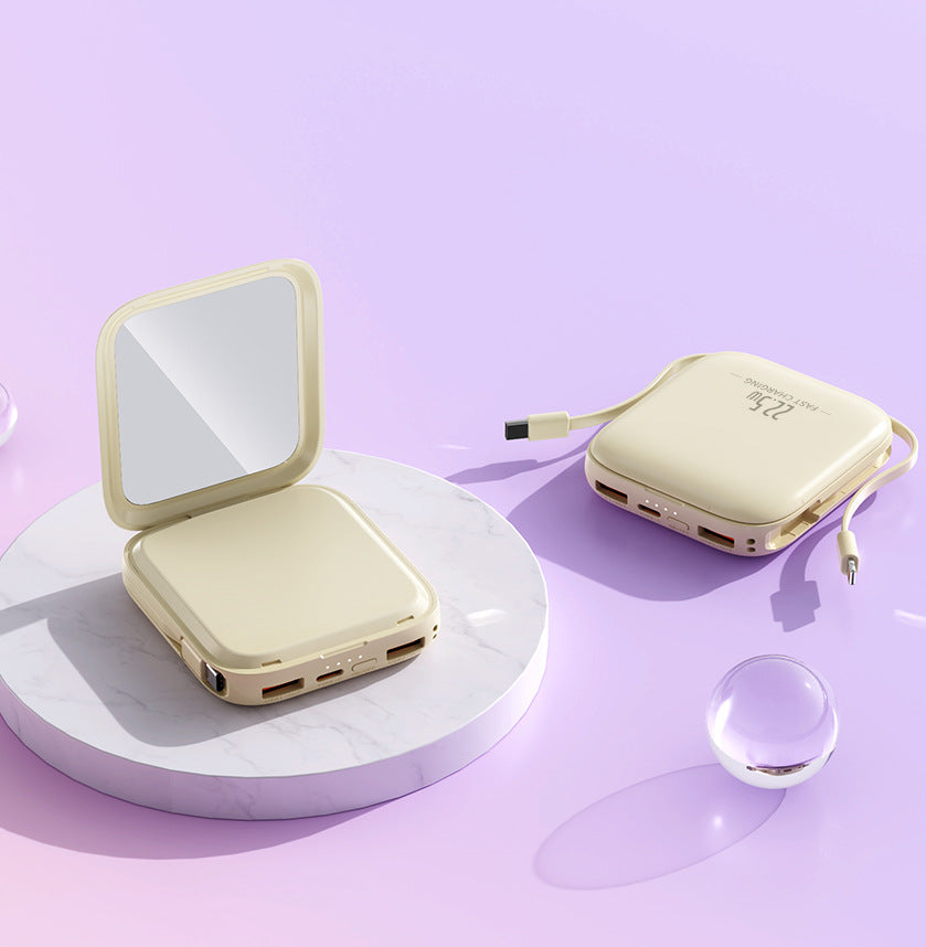 Bärbar Powerbank med Integrerad Spegel Praktisk Design 4