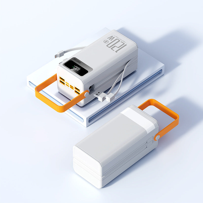 Bärbar Powerbank med USB-portar och LCD-skärm 0