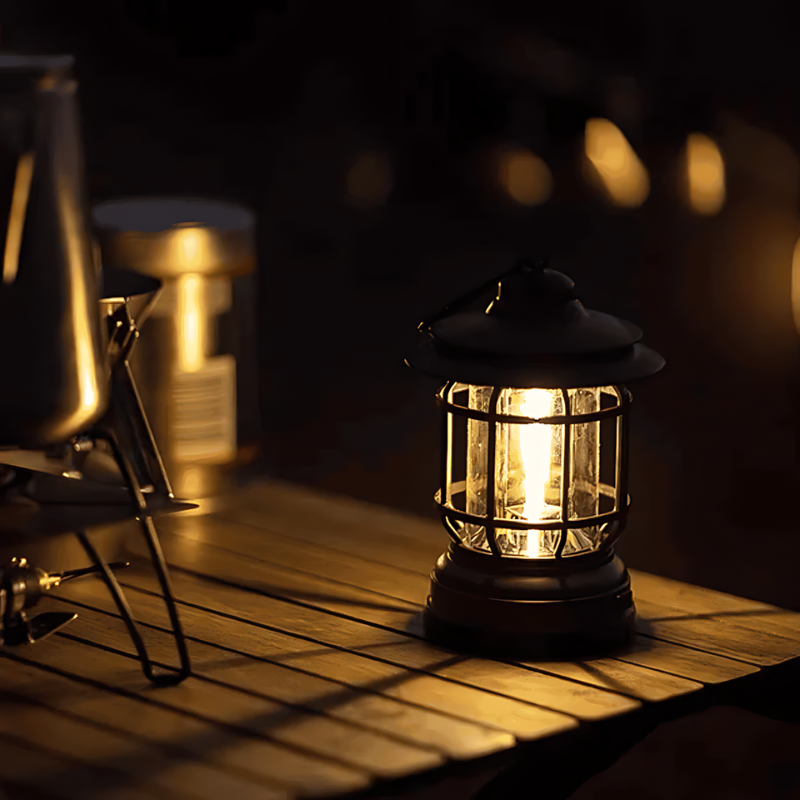 Bärbar Retro Lampa För Inomhus Och Utomhus Med Justerbar Ljusinställning 2
