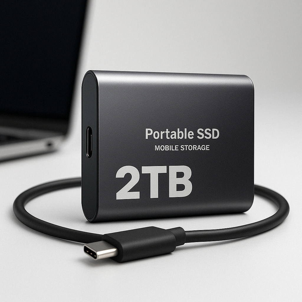 Bärbar SSD Enhet Kompakt Snabb Lagring USB-C 1050MB/s 0