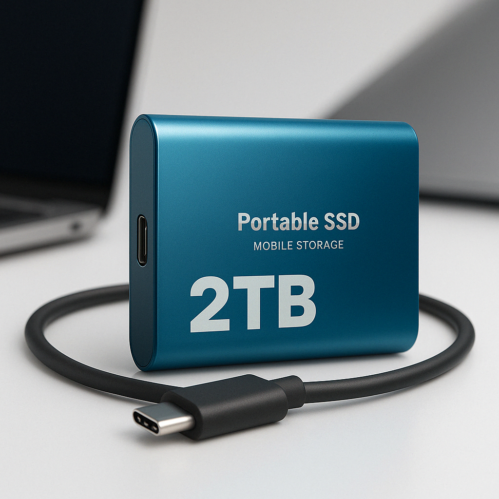 Bärbar SSD Enhet Kompakt Snabb Lagring USB-C 1050MB/s 1