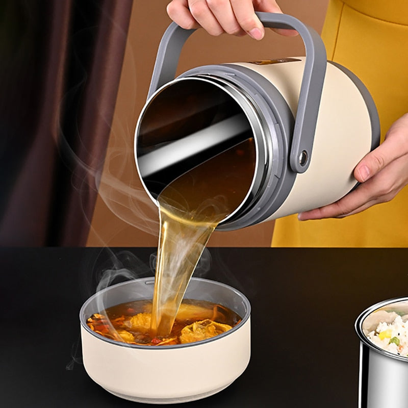 Bärbar USB-uppvärmd Lunchlåda i Rostfritt Stål 3