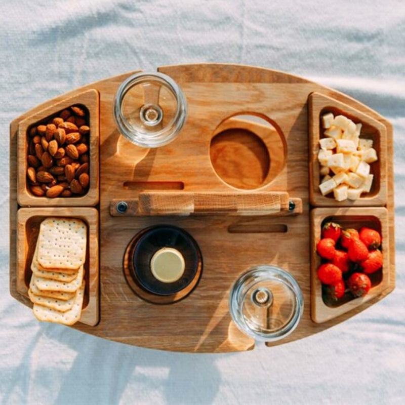 Bärbart Picknickbord För Utomhusbruk Fällbart Design 4