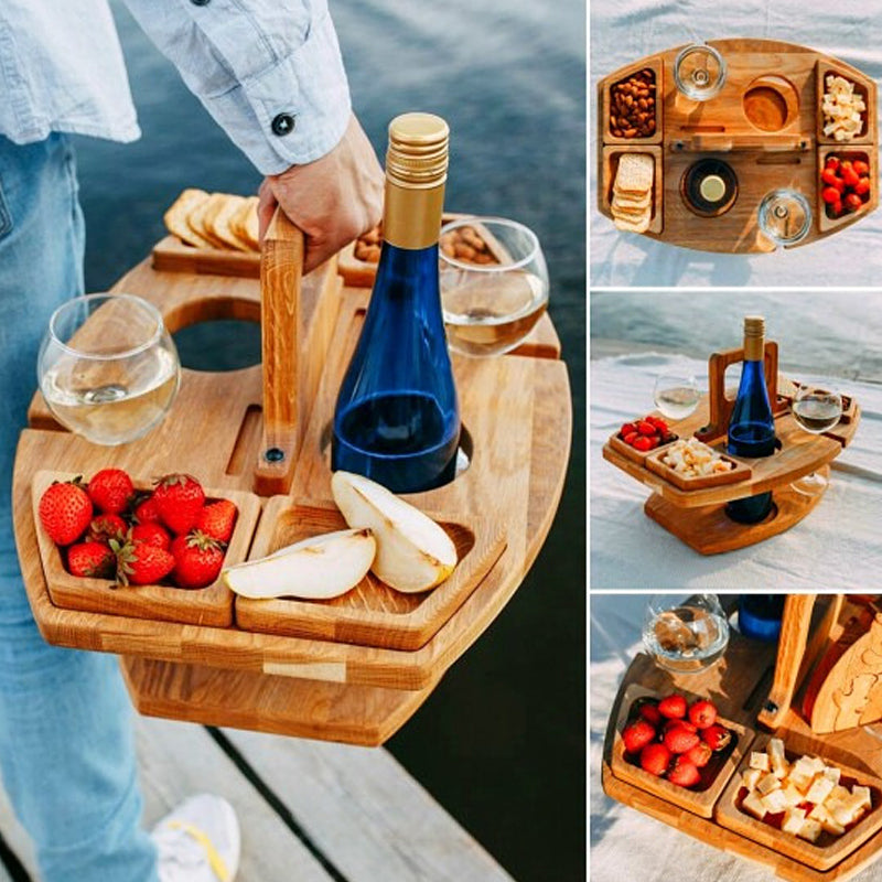 Bärbart Picknickbord För Utomhusbruk Fällbart Design 5