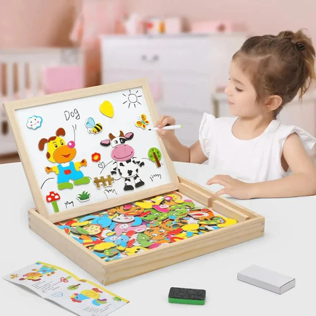Barns Dubbelsidig Ritbräda Med Magnetisk Yta Och Whiteboard 1
