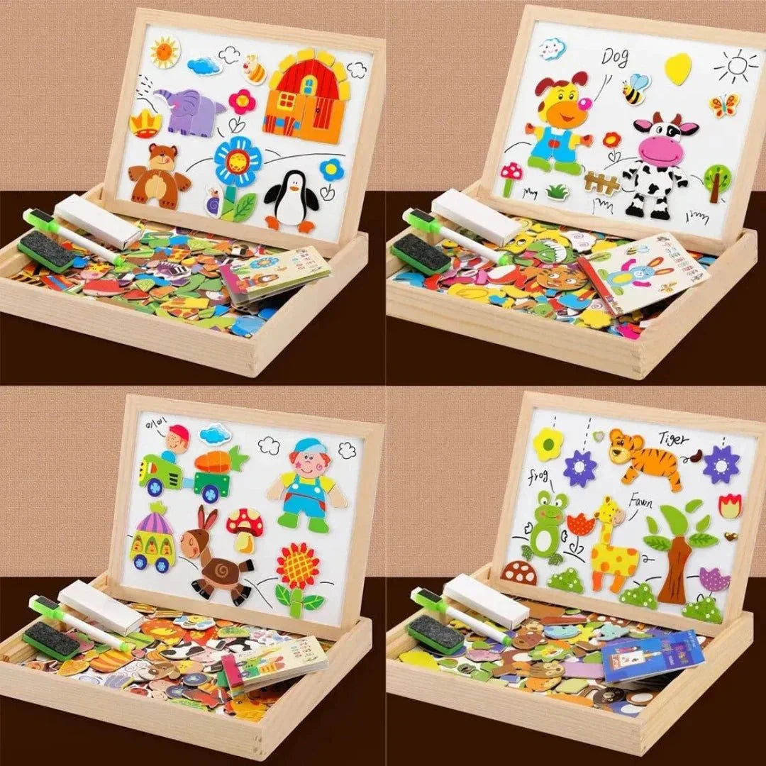 Barns Dubbelsidig Ritbräda Med Magnetisk Yta Och Whiteboard 3