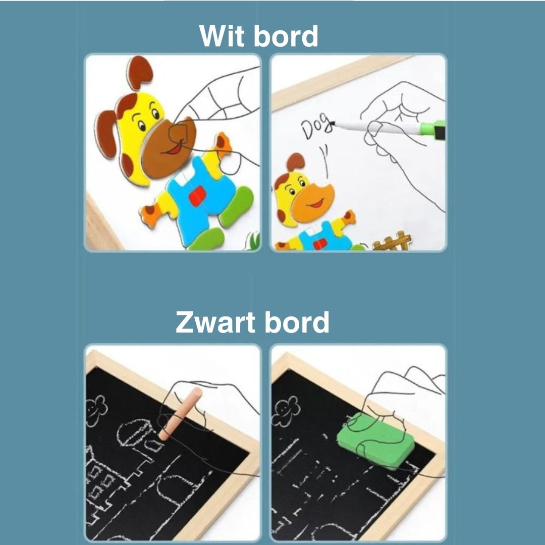 Barns Dubbelsidig Ritbräda Med Magnetisk Yta Och Whiteboard 4