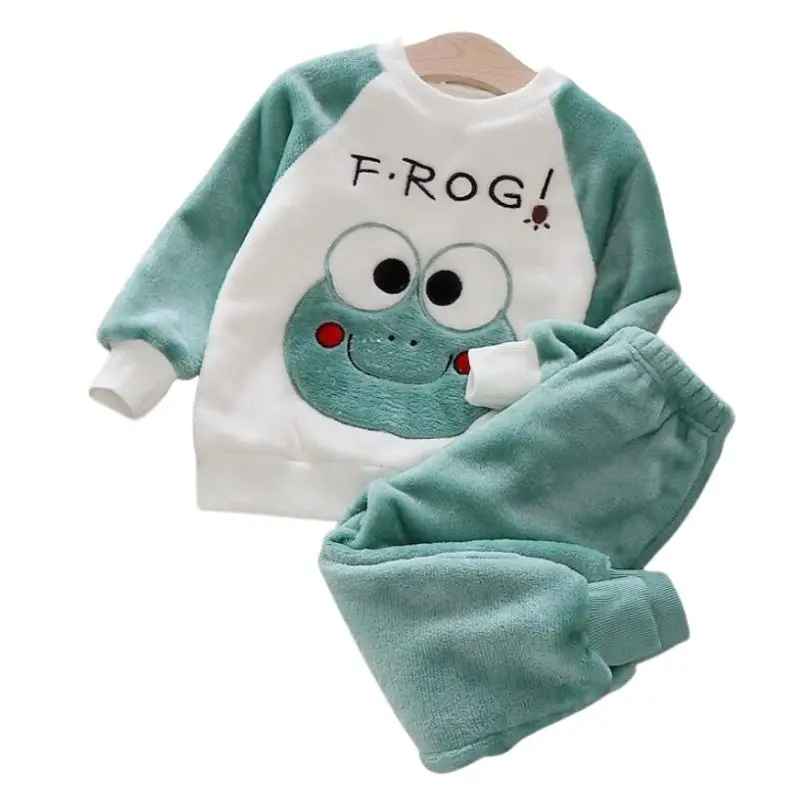 Barns Fleece Pyjamas Set för Vintermys 1