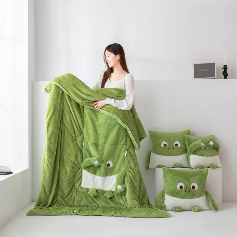 Barns Mini Monster Kudde och Filt Set 1