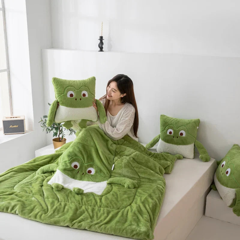 Barns Mini Monster Kudde och Filt Set 2