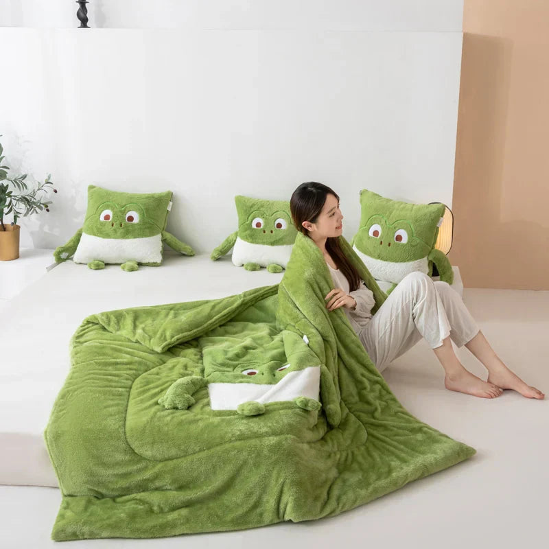 Barns Mini Monster Kudde och Filt Set 3
