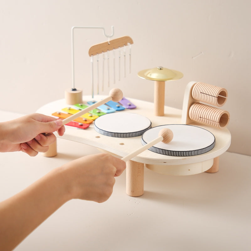 Barns Musikbord Med Trummor, Xylofon Och Cymbaler 7