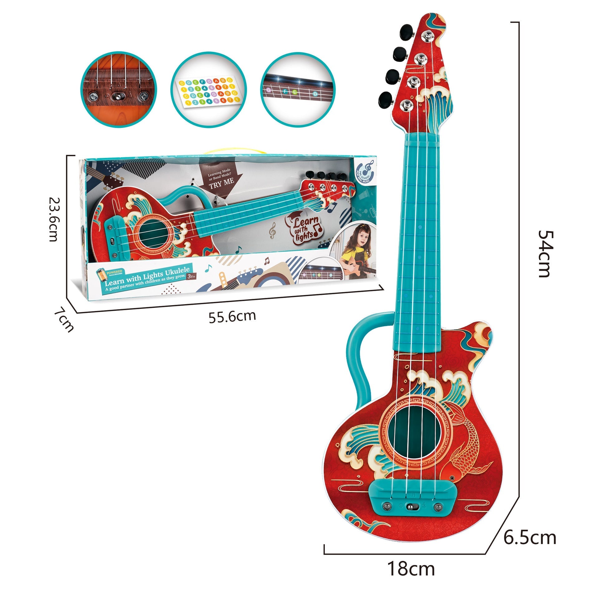 Barns Ukulele med Lärande Funktioner 0