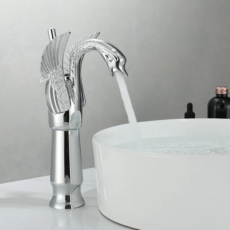 Basin Faucet Swan Single Handle Modern Design 0