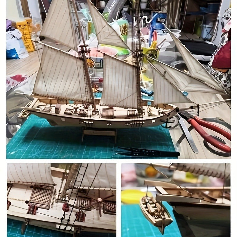 Båtmodell i trä – Detaljerat 3D-pussel för båtälskare 2