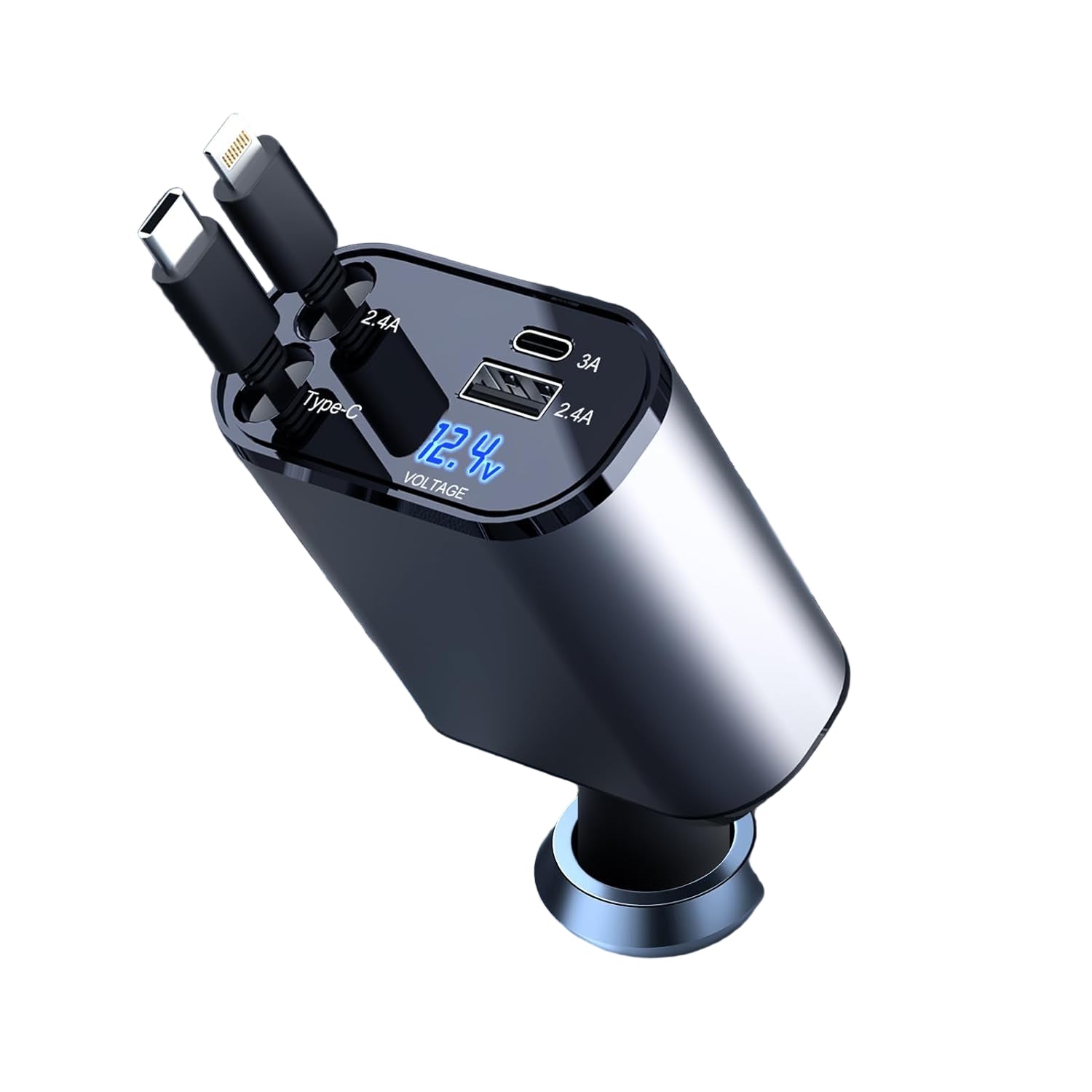 Bil Laddare 4-i-1 Snabb Laddning Multifunktionell för iPhone och Android 0