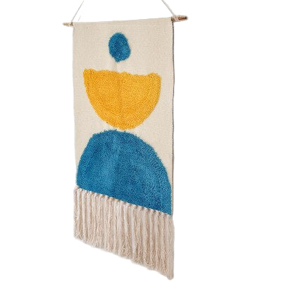 Boho Gobeläng med Tofsar för Heminredning 0