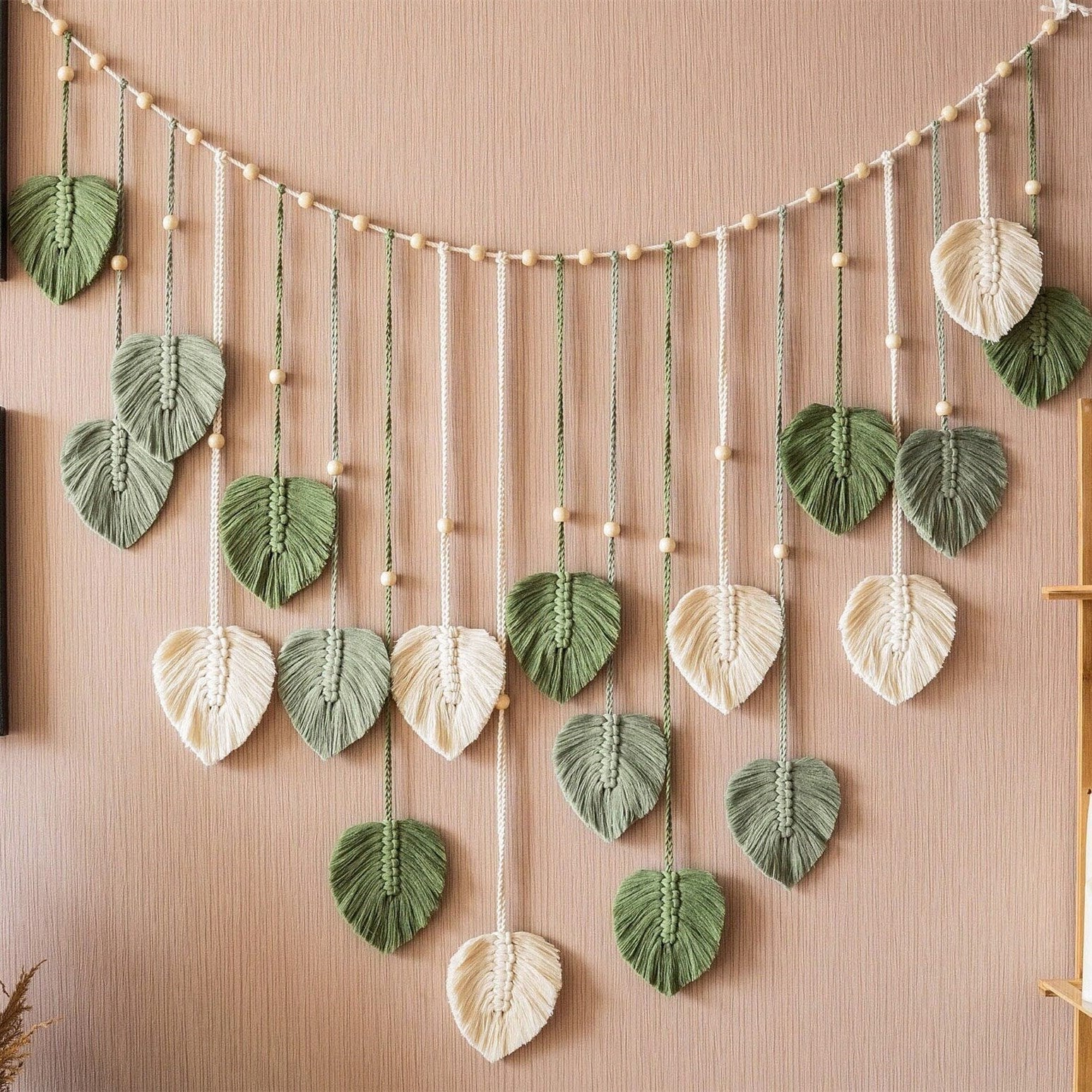 Boho Macrame Leaves Garland för Heminredning 6