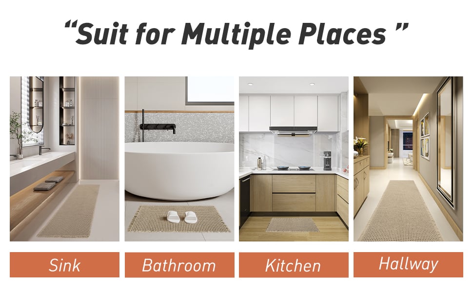 Boho Runner Matta för Badkar och Kök 6