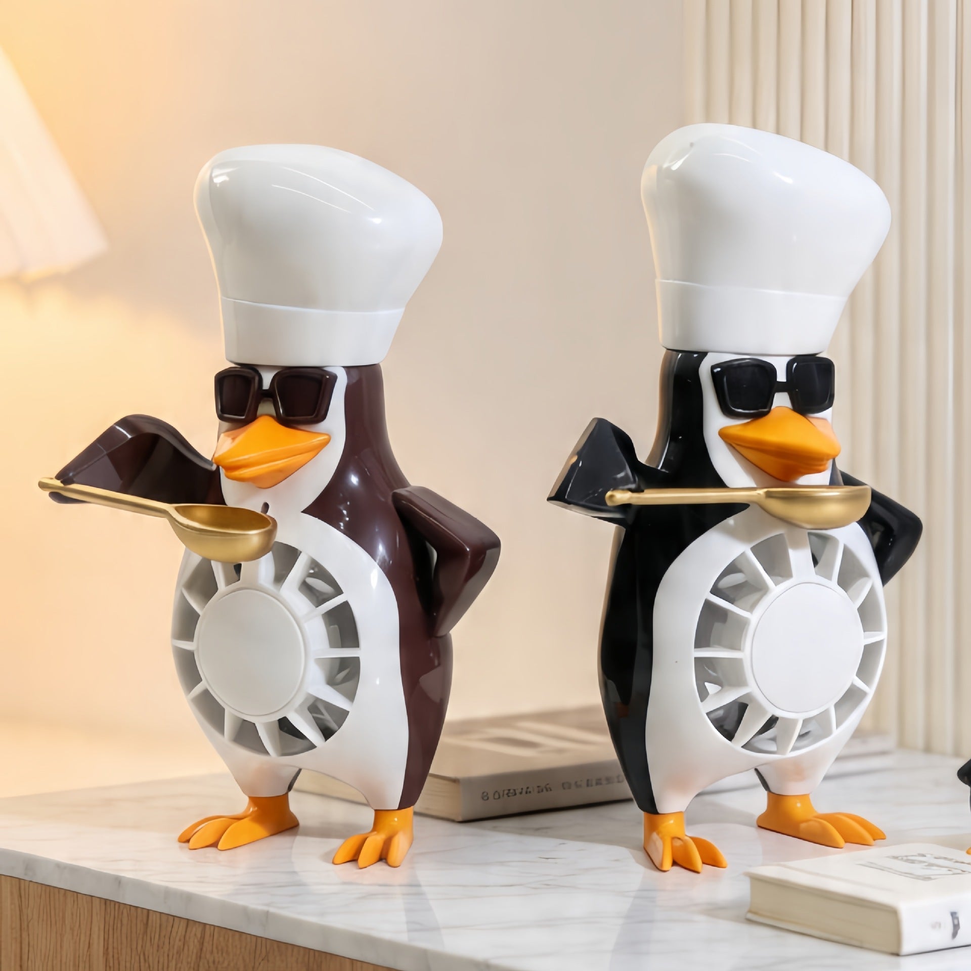 Bordsfläkt Modern Pingvindesign Justerbara Hastighetsinställningar 3
