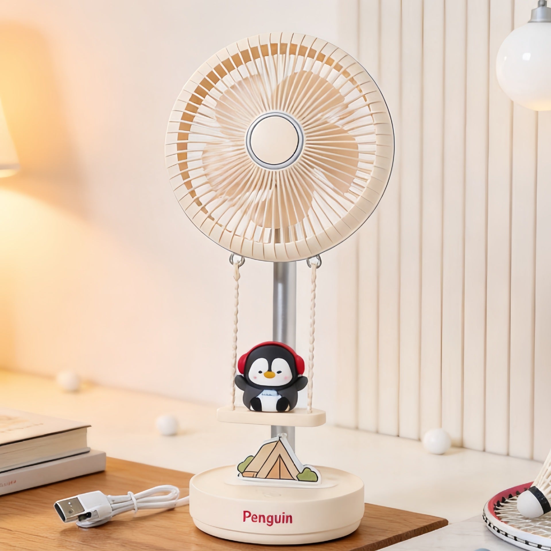 Bordsfläkt med Djurmotiv Kompakt Design för Hem och Kontor 0